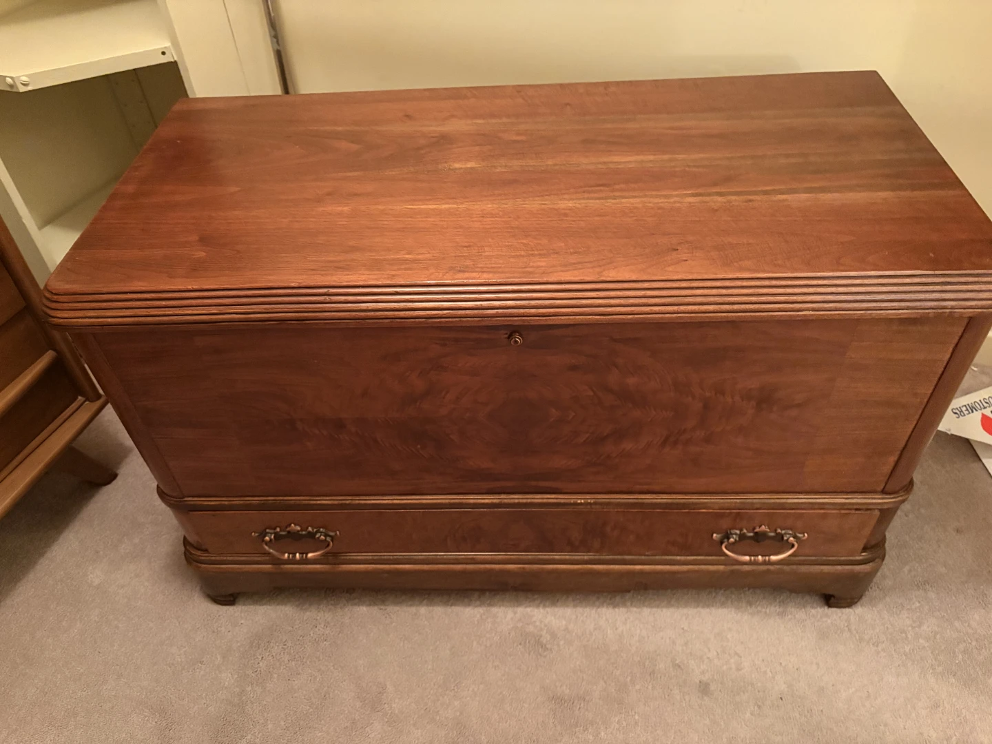Vintage hardwood chest with drawer