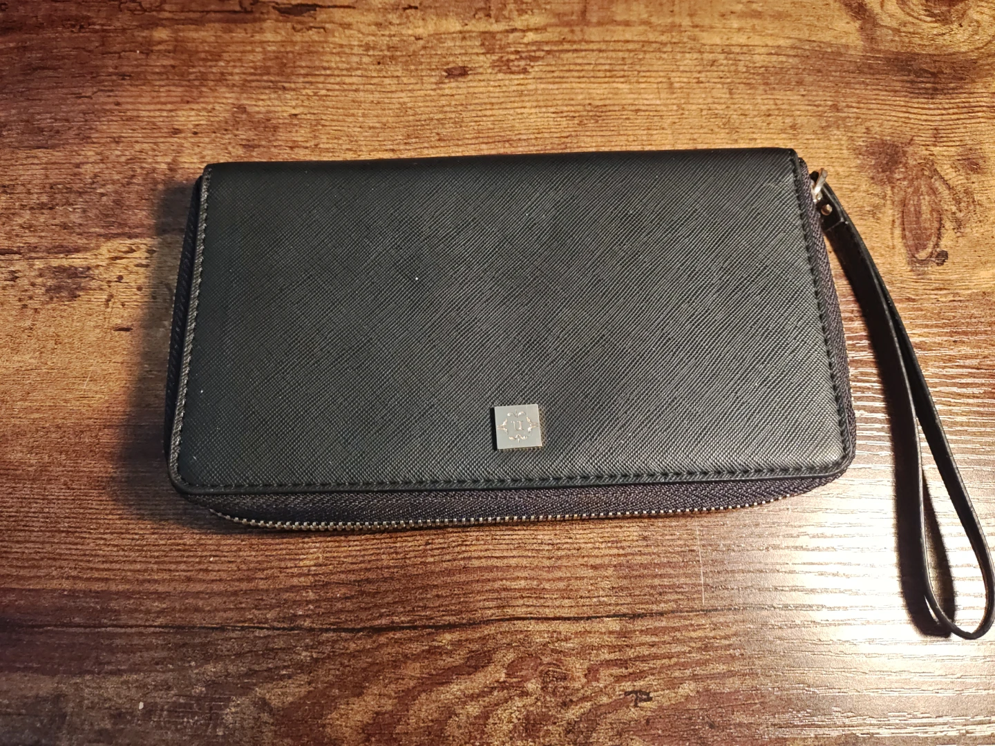 Black Wallet with Wrist Strap