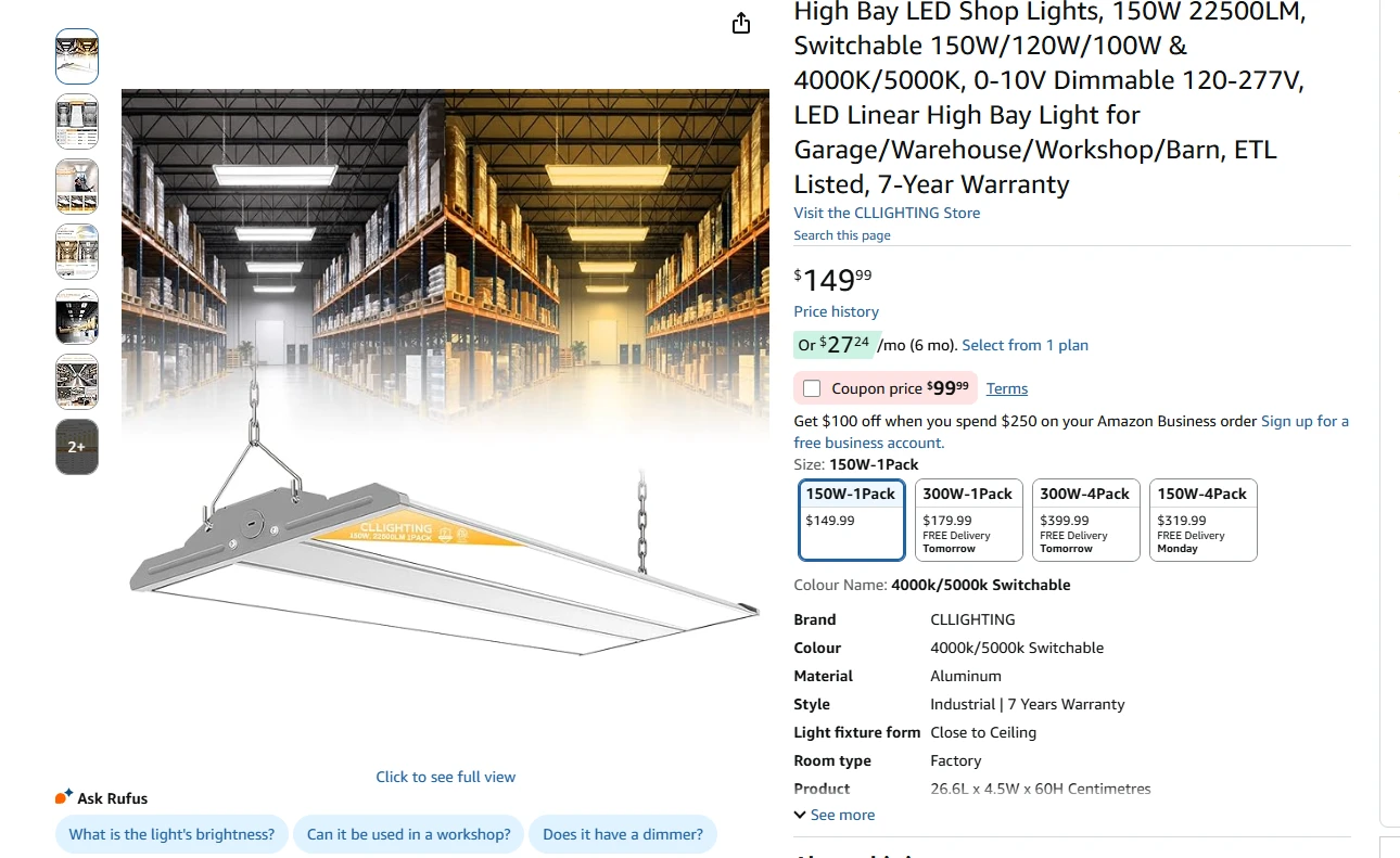 150W 22500LM LED High Bay Light - photo 2