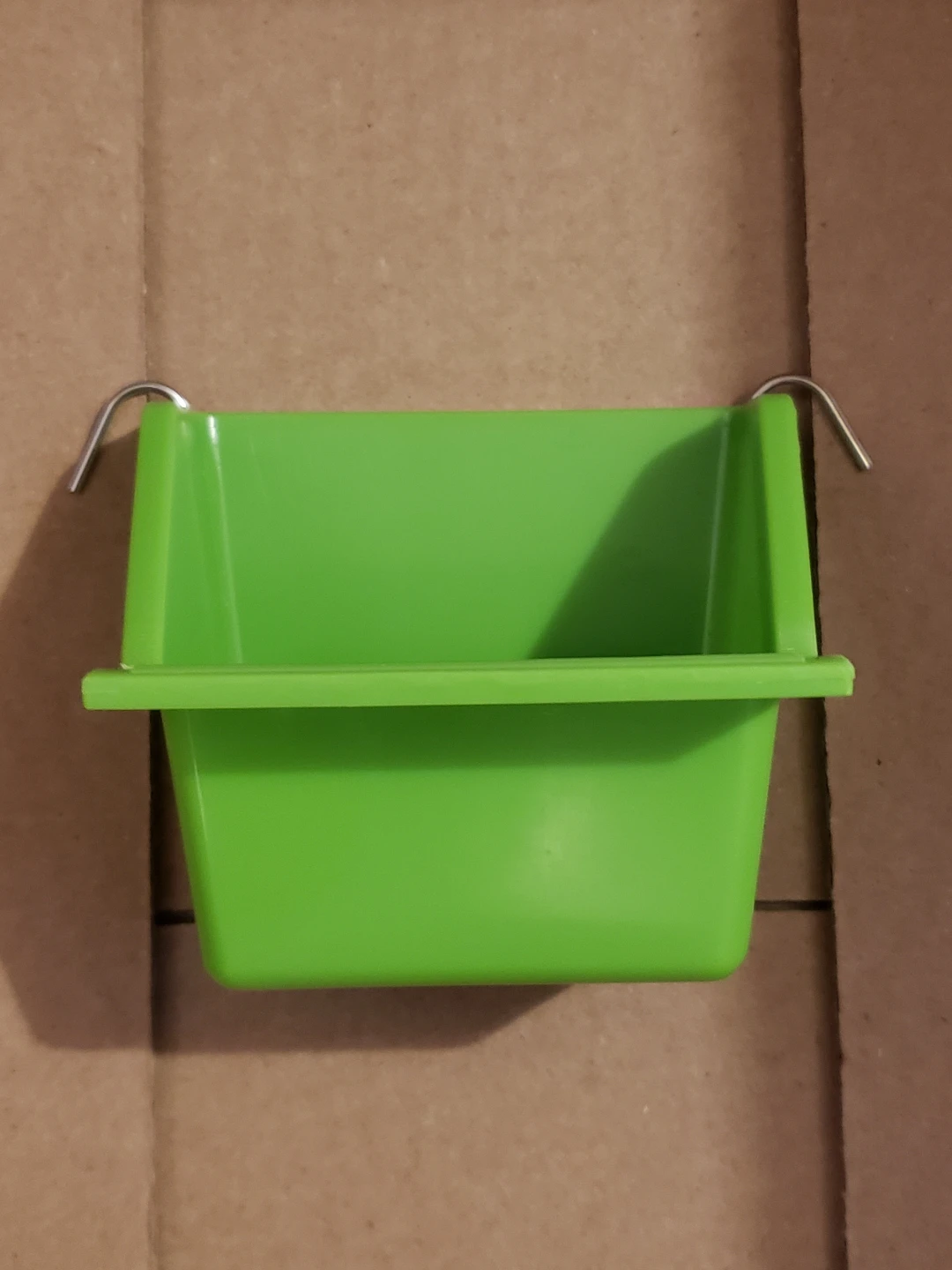 Green Bird Feeder Dish / Water Cup with Hooks - photo 2