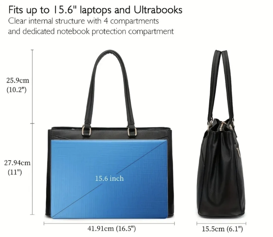 Black Laptop Tote Bag - Fits up to 15.6" Laptops - photo 3