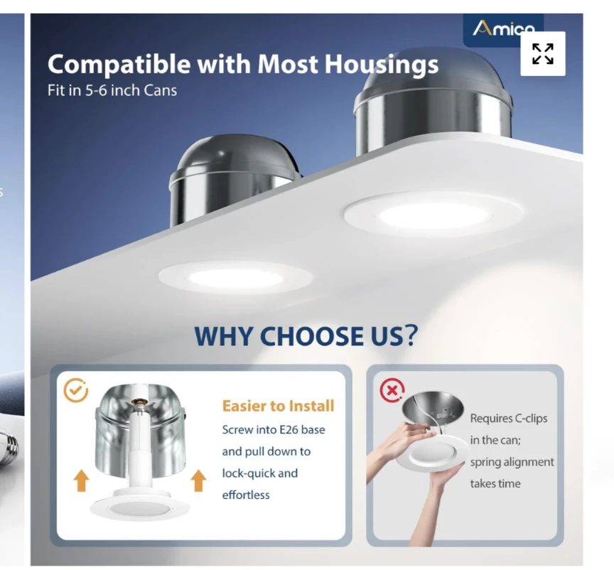 Amico 5-6 inch Recessed LED Downlight