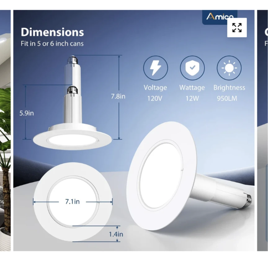 Amico 5-6 inch Recessed LED Downlight - photo 2