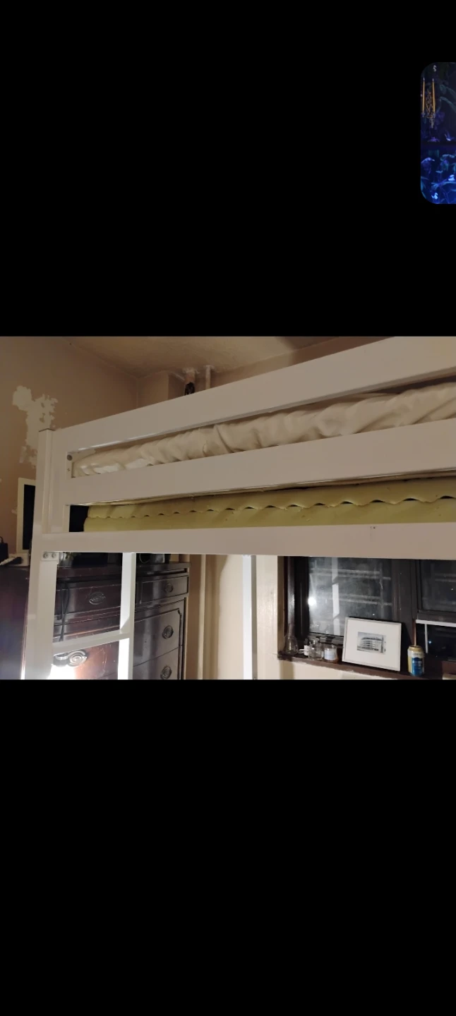 White Metal Loft Bed Frame