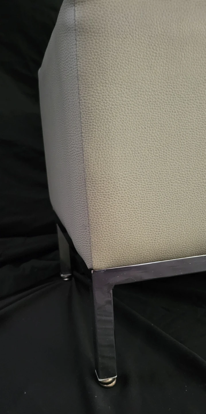 Light Grey Faux Leather Ottoman Bench ⚽ - photo 2