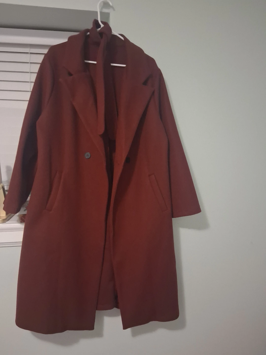 Women's Rust Colored Double-Breasted Coat - photo 2