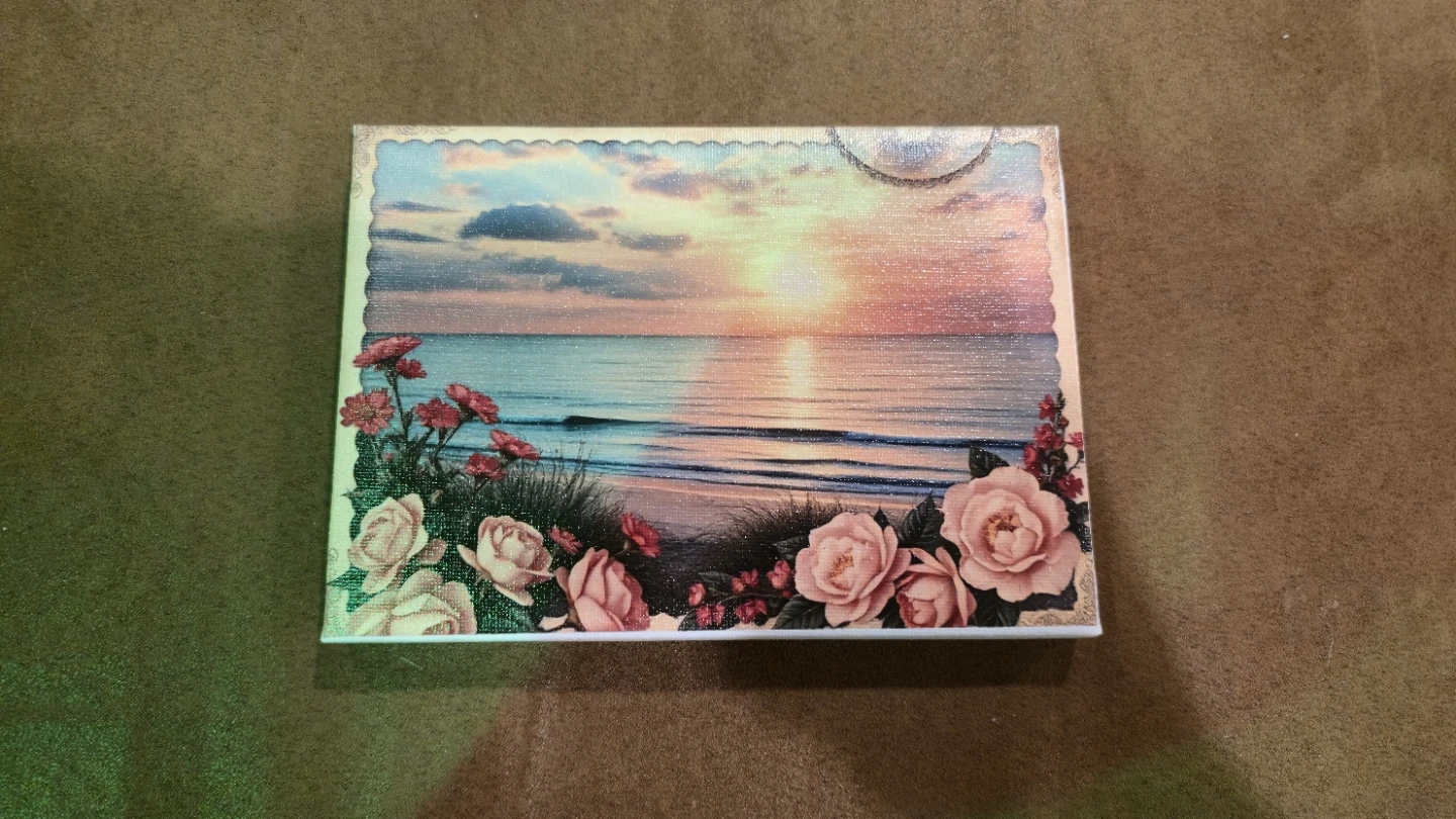 Canvas Print Sunset Beach Floral