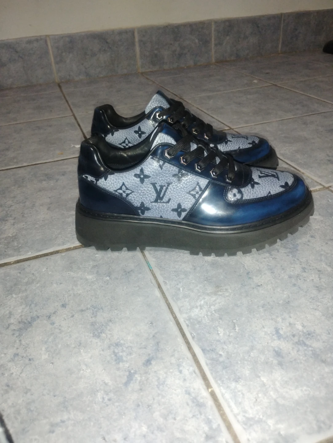 Louis Vuitton Blue Monogram Sneakers - photo 2