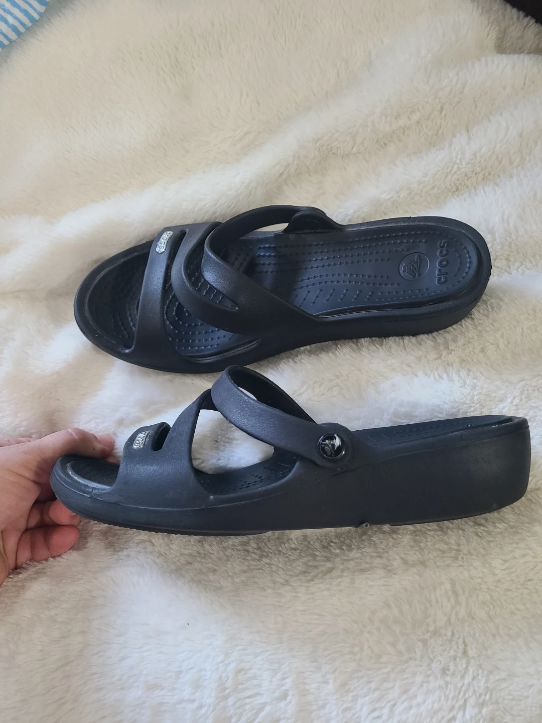 Black Crocs Sandals W8-9