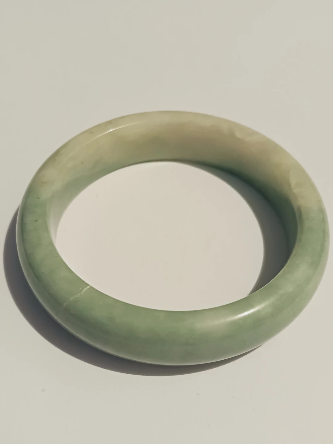 Beautiful Jade Bangle Bracelet small size.  2.75" - photo 4