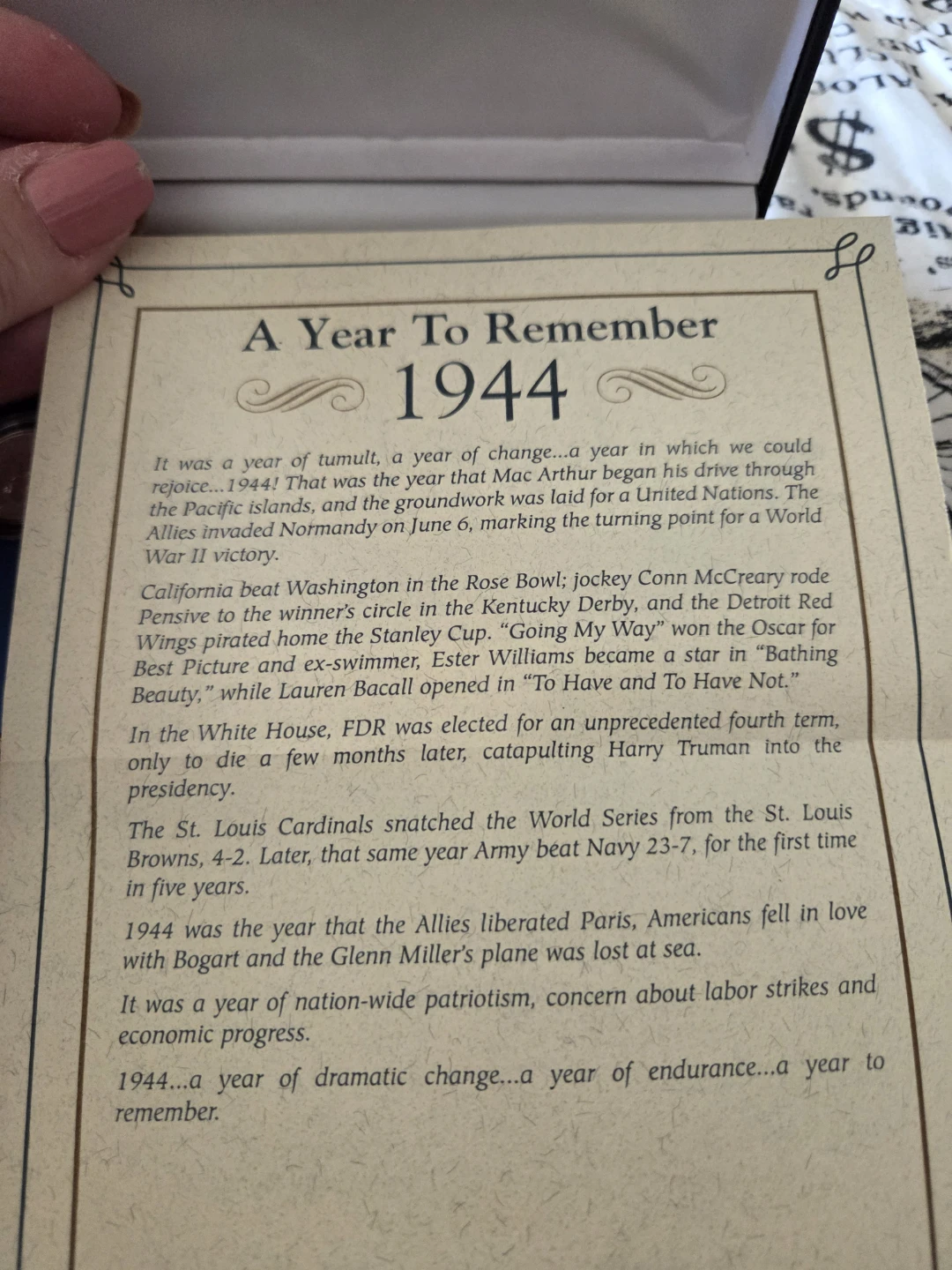 1944 "A Year to Remember" Coin Collection - photo 2