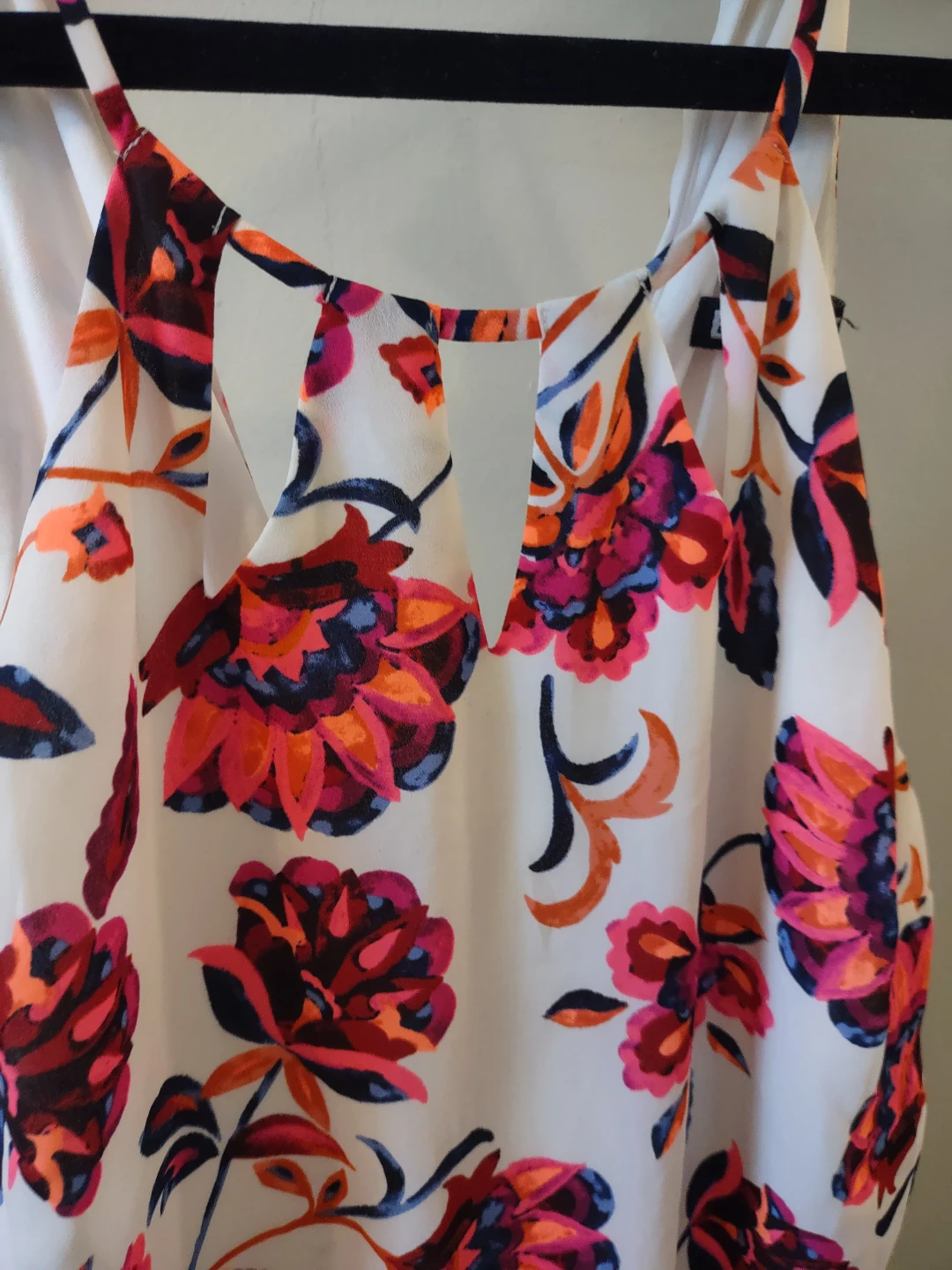 White Floral Print Halter Dress - photo 2