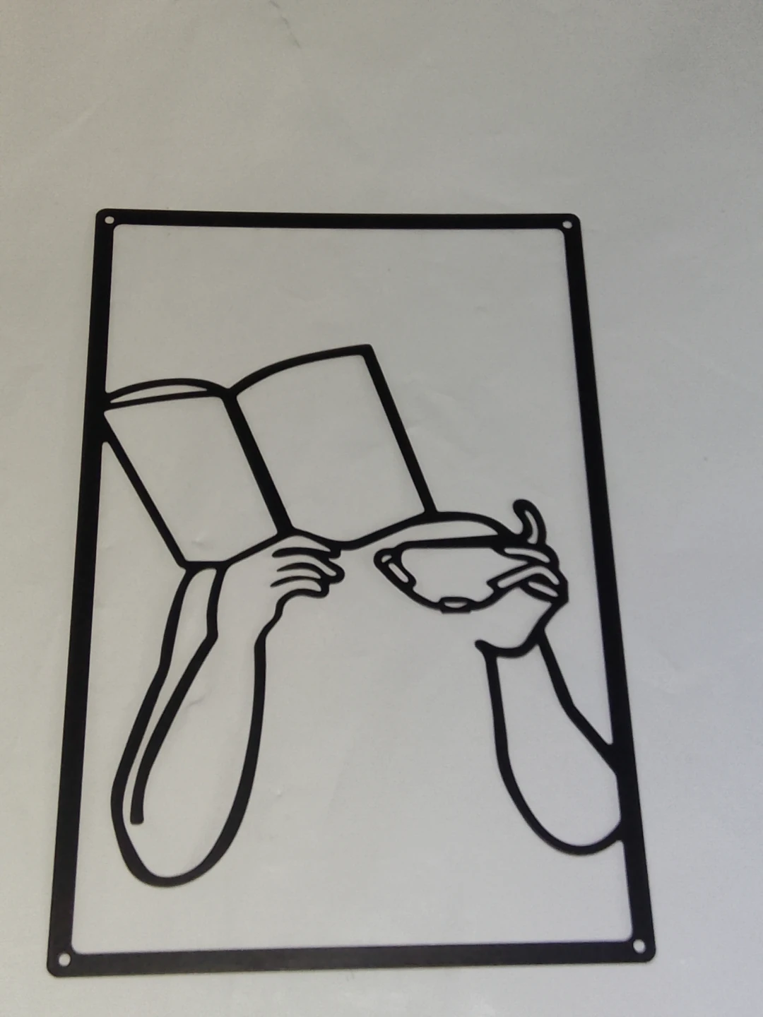 Metal Wall Art - Woman Reading with Coffee