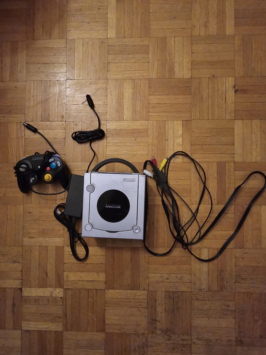 Nintendo GameCube Console with Controller and Cables