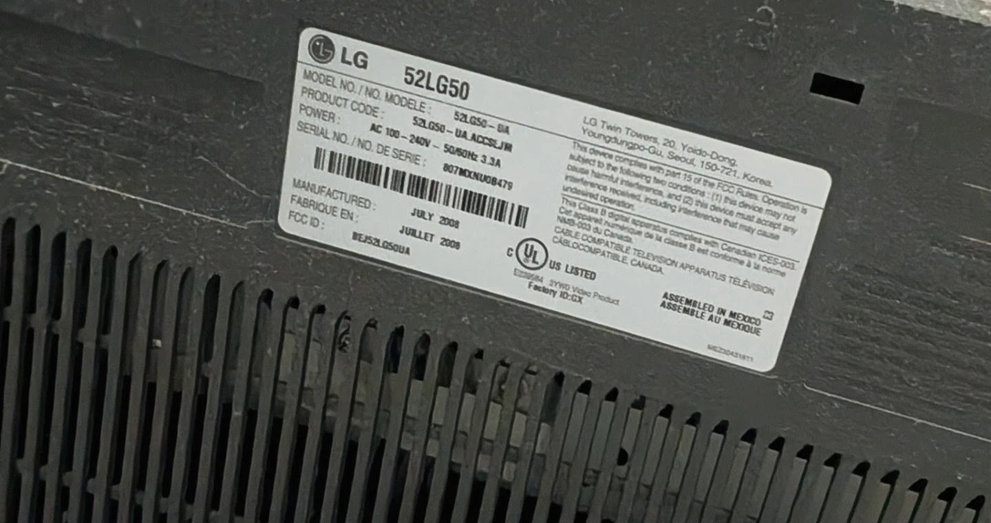 LG 52LG50 52-inch Full HD TV - photo 2
