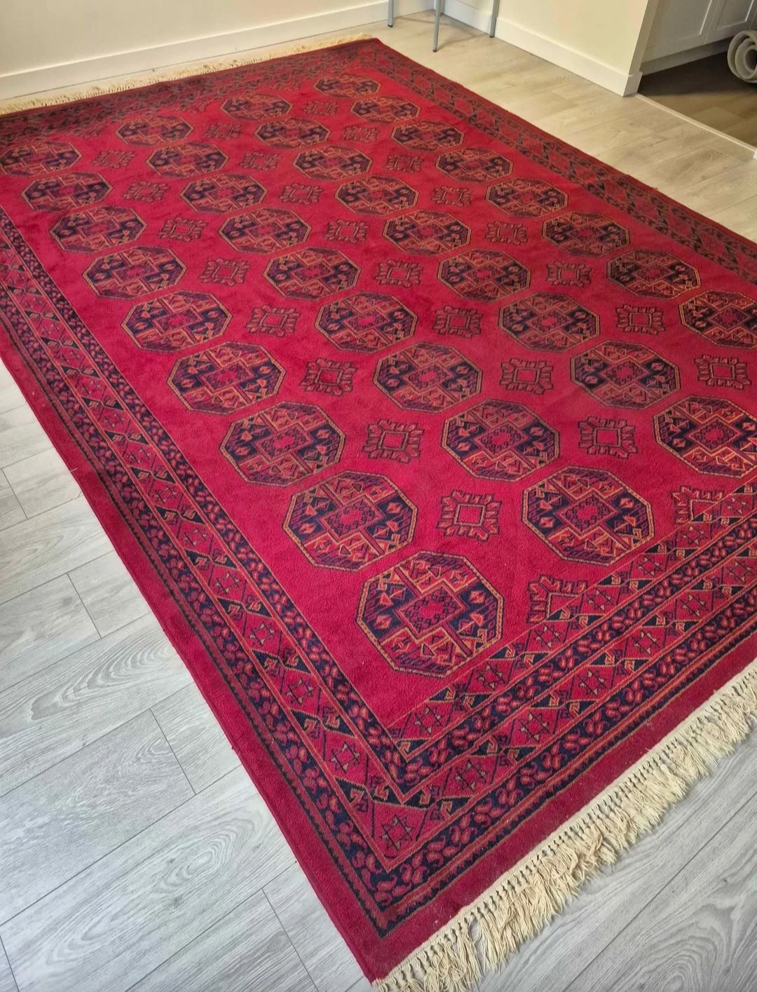 Large Vintage Turkmen Style Wool Area Rug - photo 5