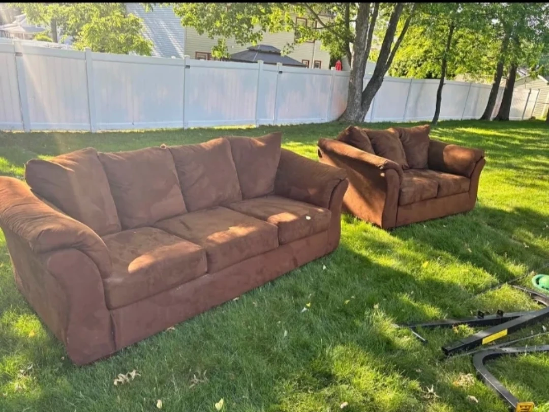 (FREE DELIVERY) Brown Sofa and Loveseat Set