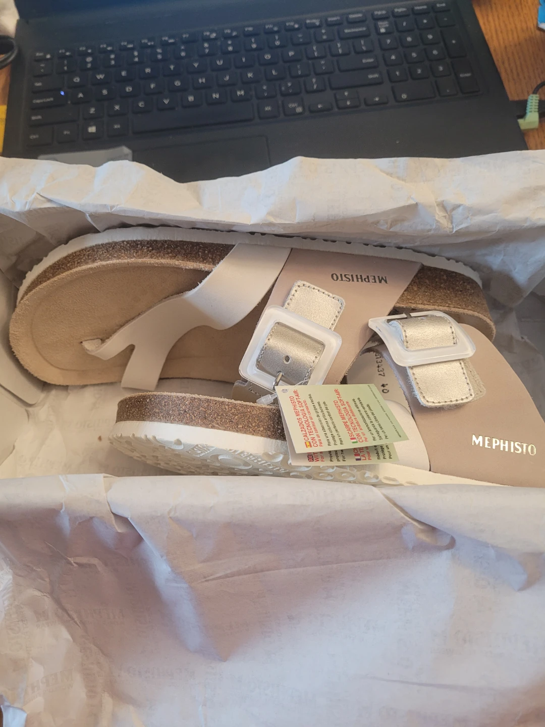 Mephisto White and Silver Sandals - photo 2