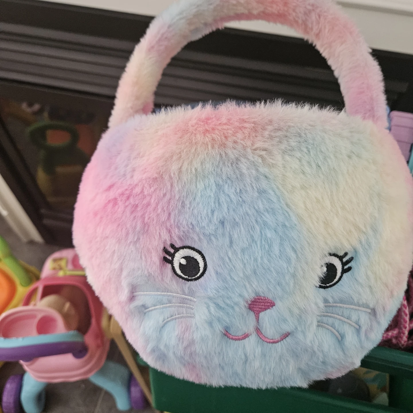 Plush Rainbow Bunny Easter Basket - photo 3