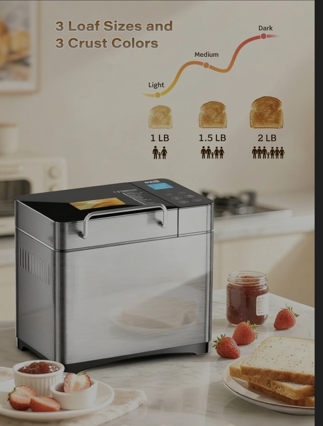 KBS Stainless Steel Bread Maker 2lb Loaf - photo 2
