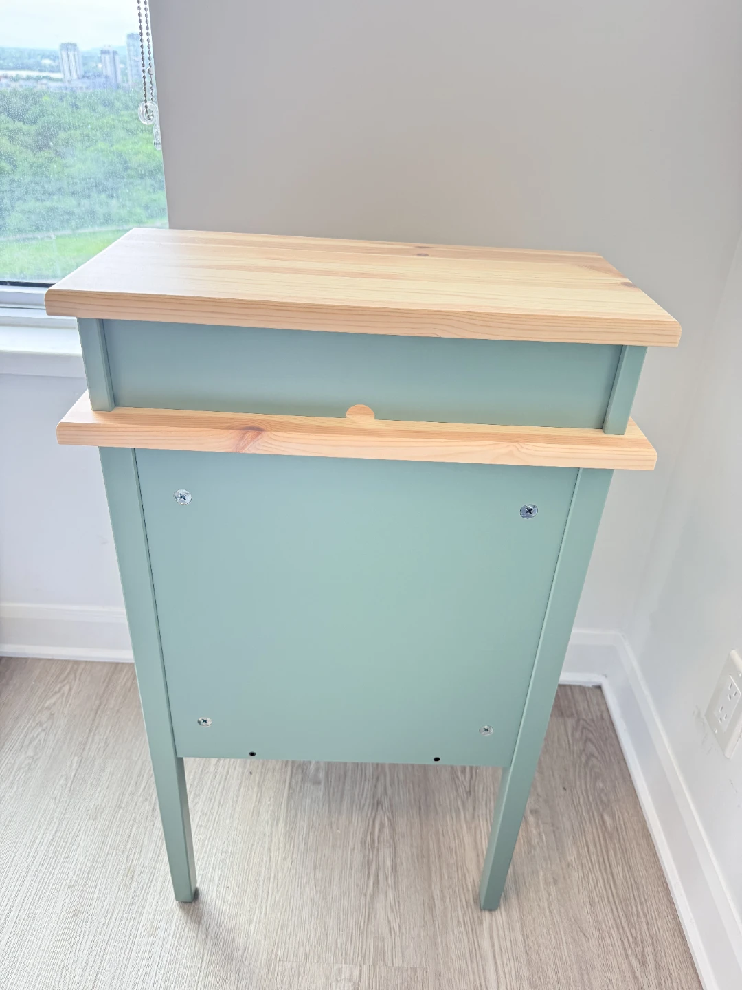 Nightstand, light green and wood - photo 3