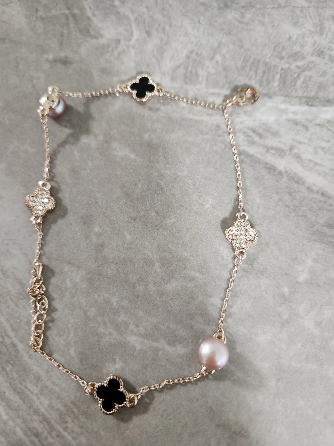 Rose Gold Clover & Pearl necklace - photo 2