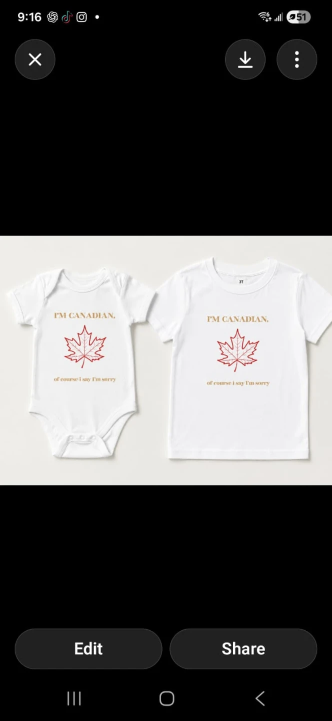 Canadian Maple Leaf Baby Onesie & Toddler T-Shirt Set