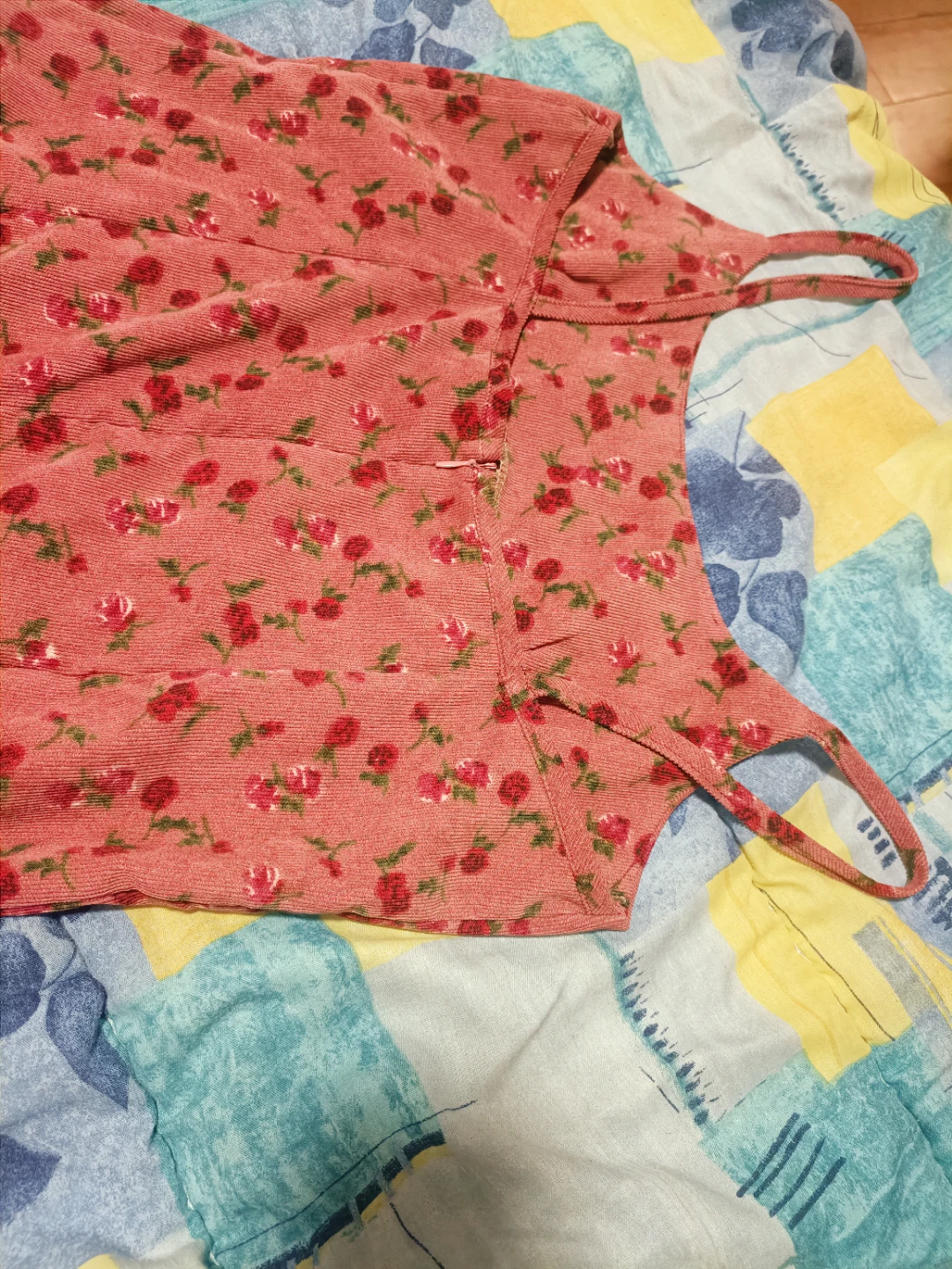 Pink Floral Corduroy Dress - photo 3