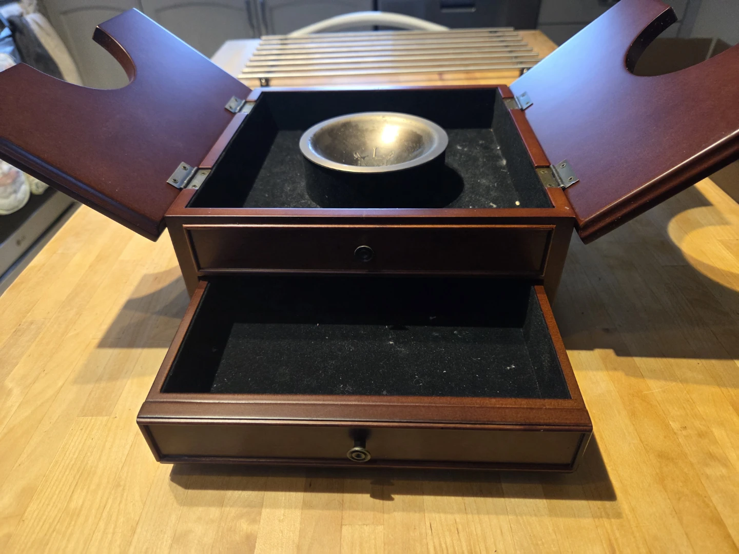 Wooden Jewellery Box with Brass Bowl - photo 3