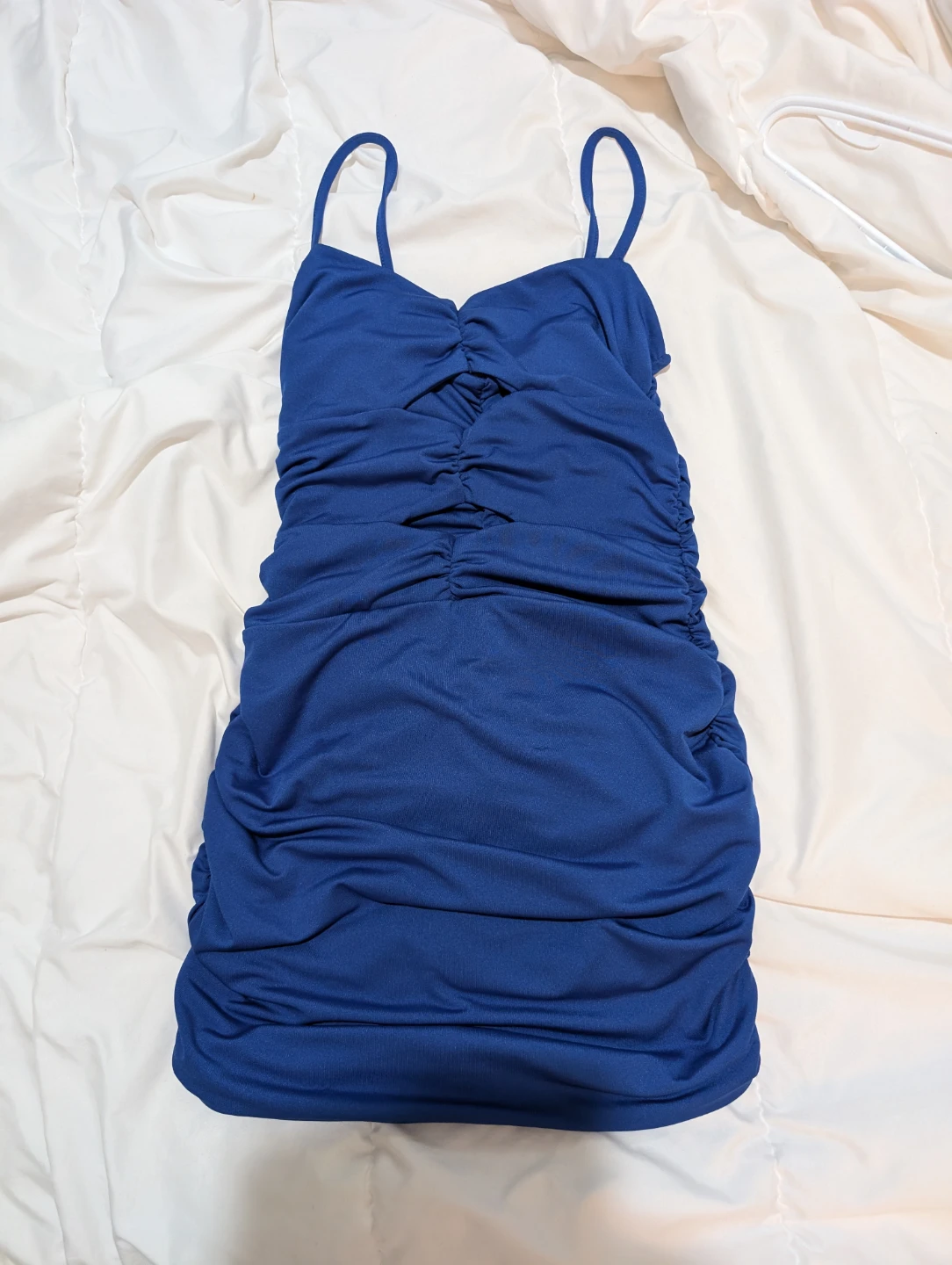 SHEIN Blue Ruched Bodycon Dress - photo 3