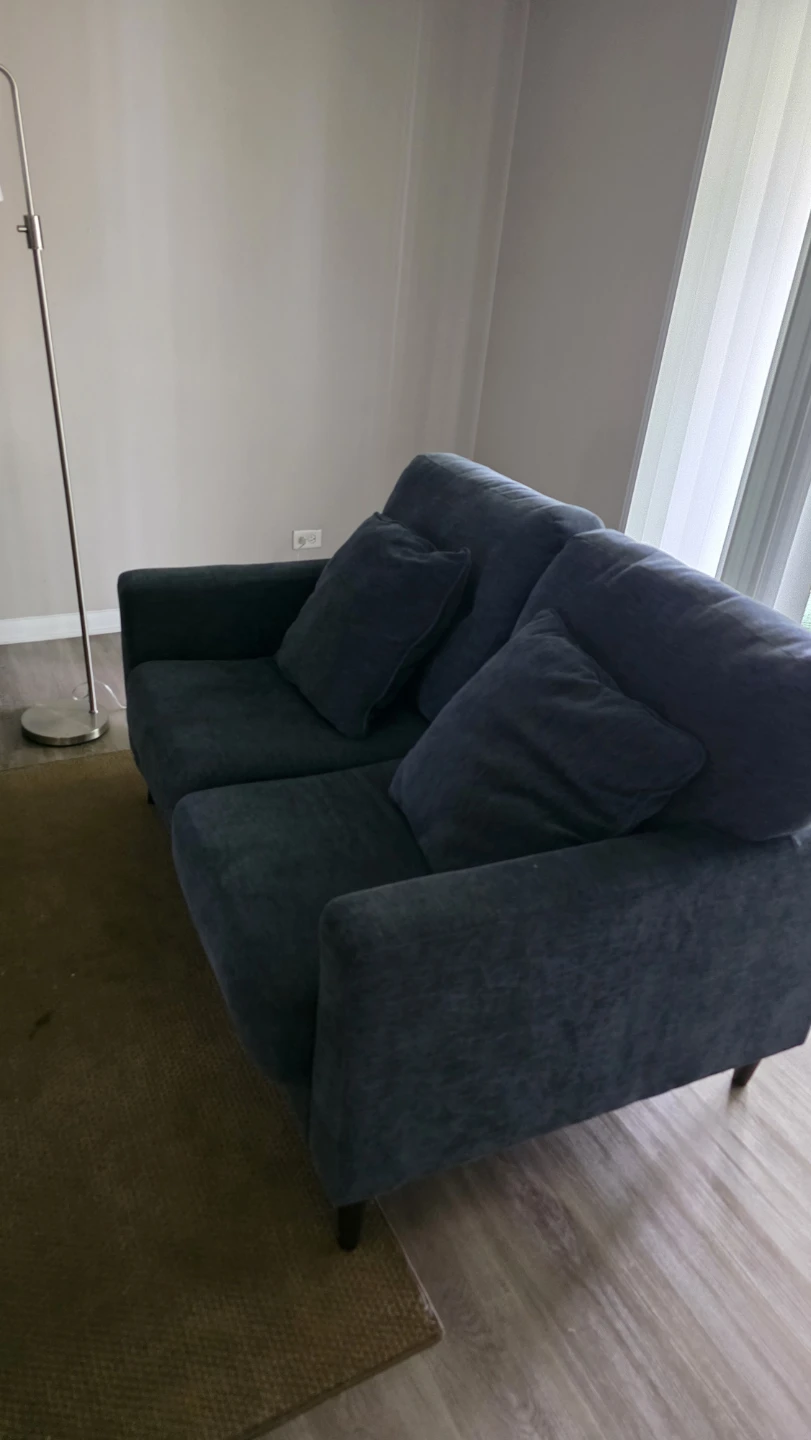 Blue Tufted Loveseat Sofa - photo 2