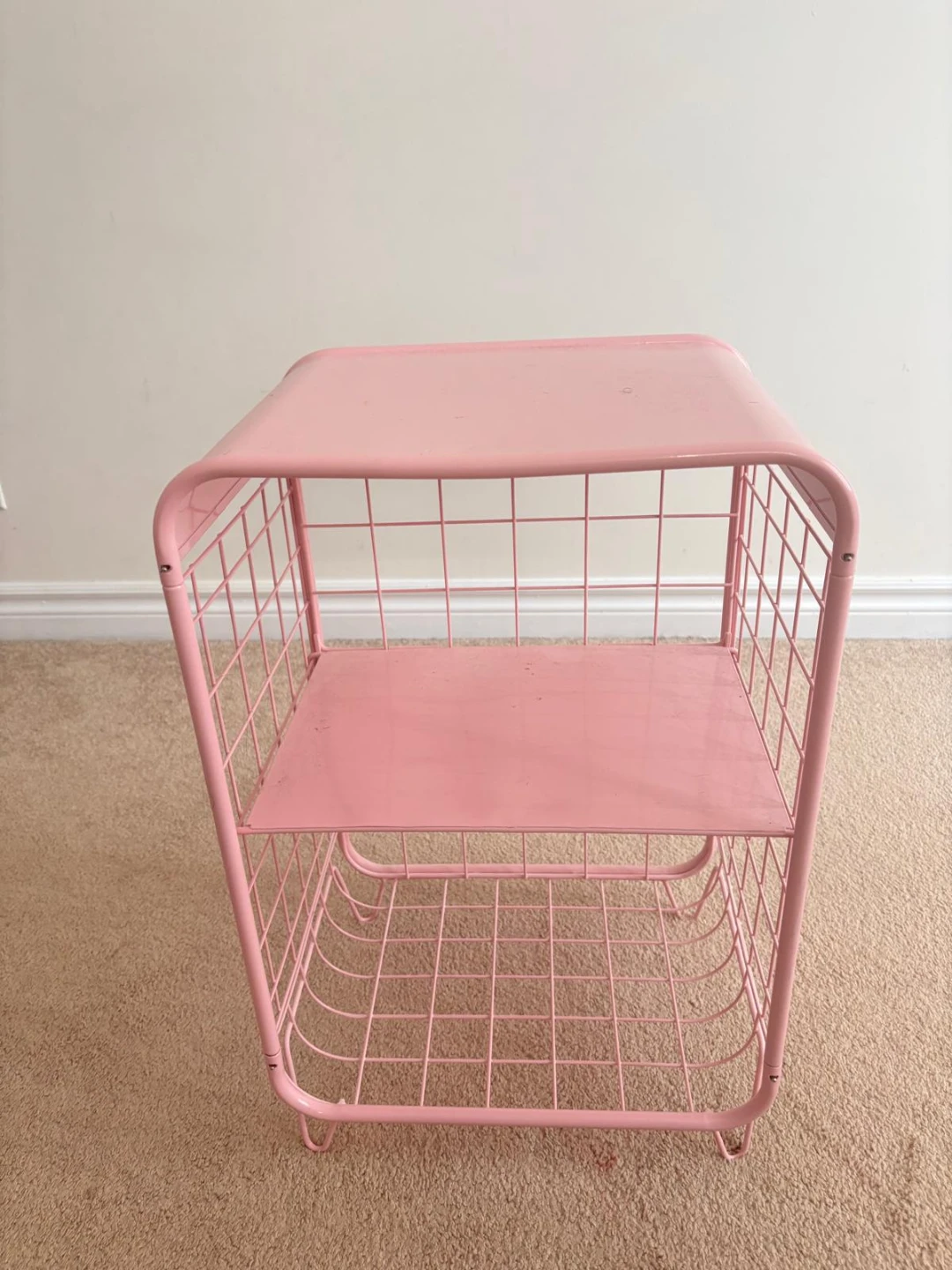 Pink Metal Storage Shelf Unit
