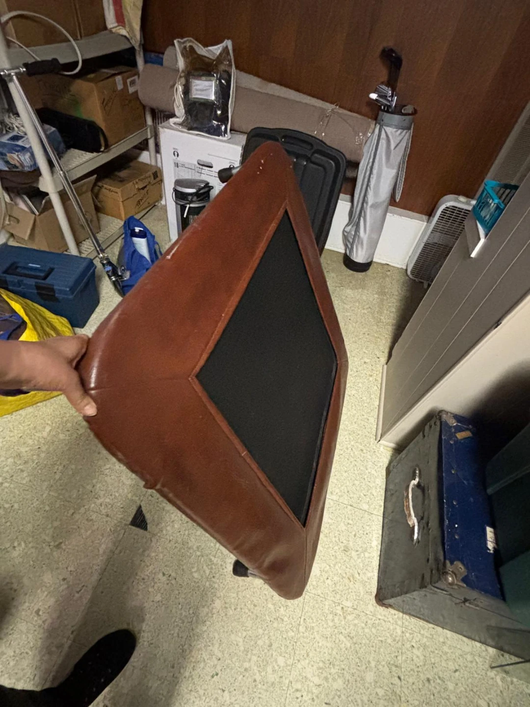 Brown Leather Game mini trampoline