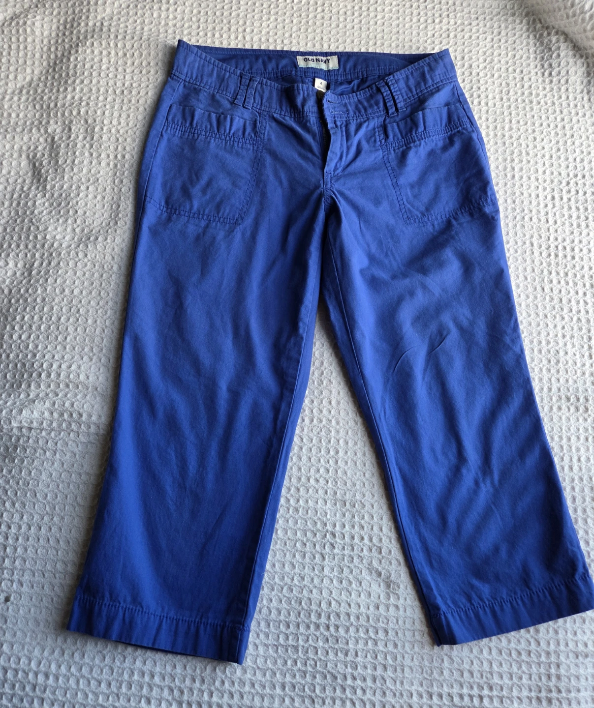 Old Navy Blue 4-Pocket Cropped Pants Size 4