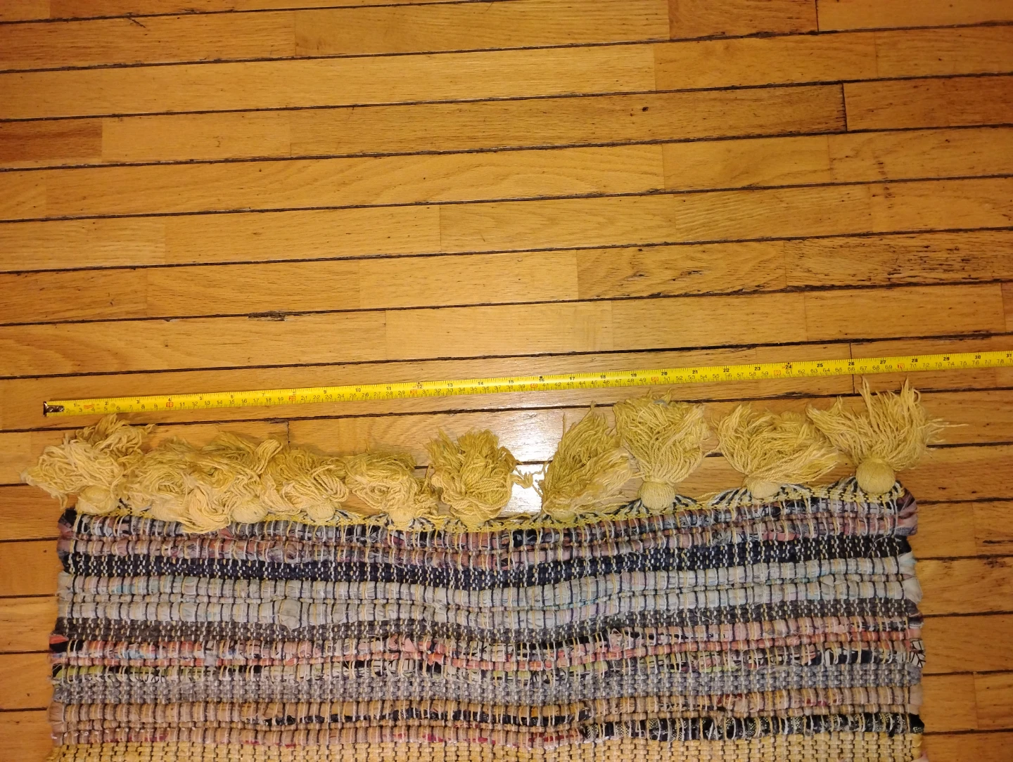 Woven Rag Rug with Tassels - photo 4