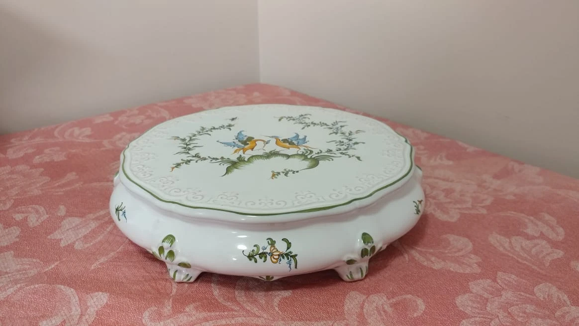 Decorative Footed Trinket Box with Birds