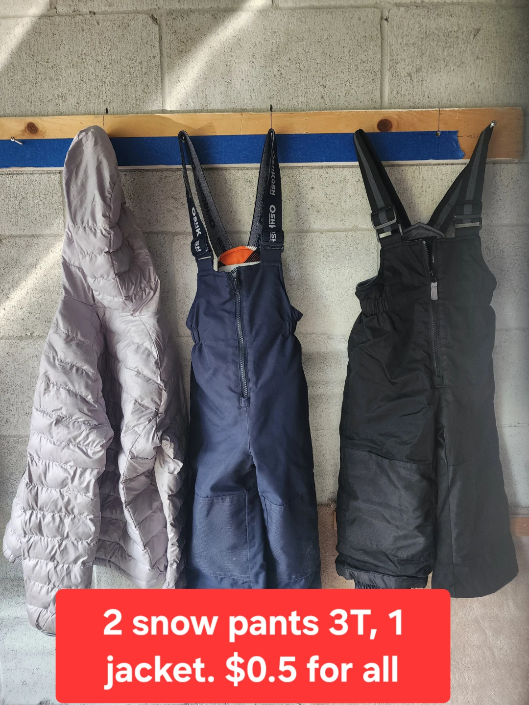 Kids' Winter Clothes Bundle: Jacket & 2 Snow Pants