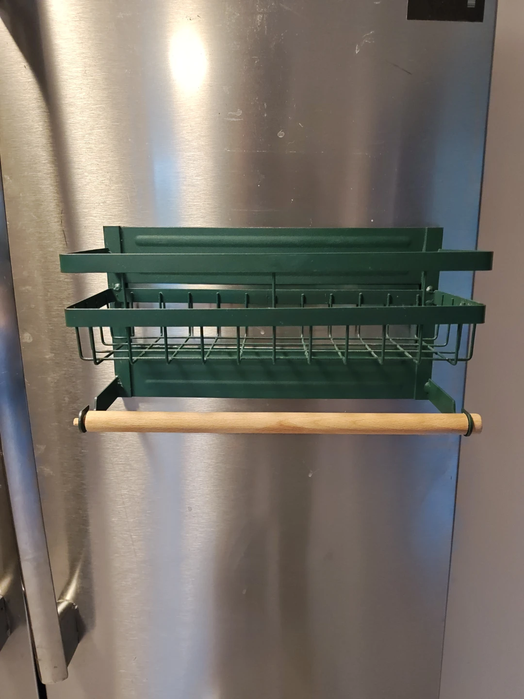 Green Magnetic Fridge Shelf with Paper Towel Holder