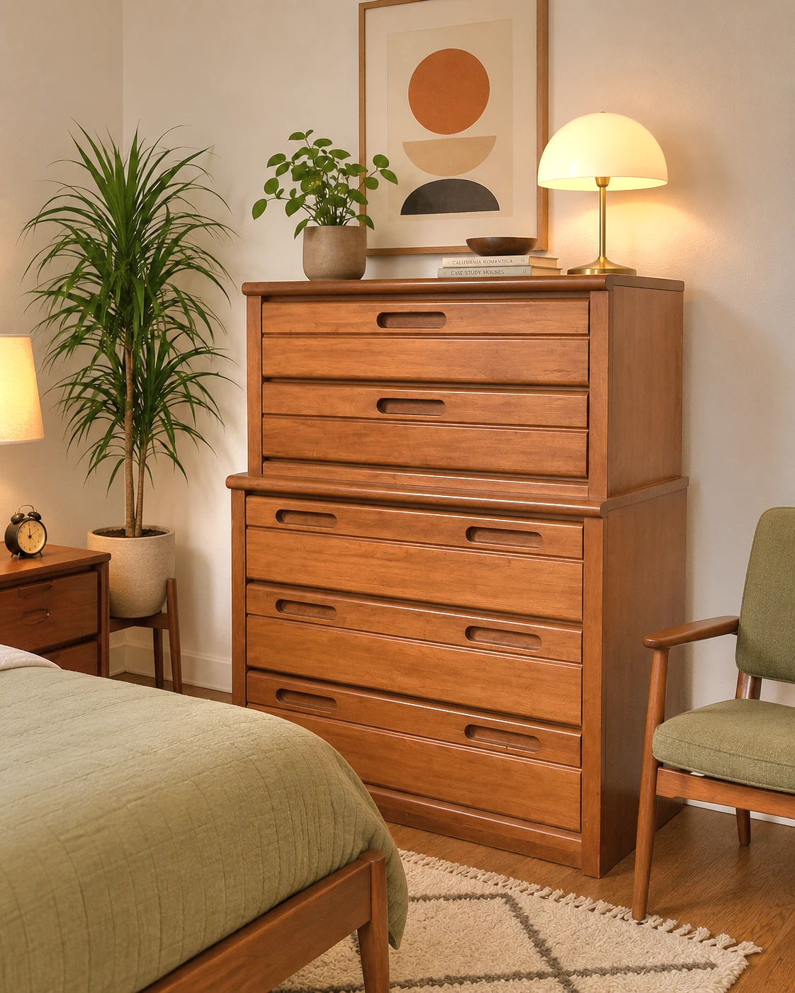 MCM 5 Drawer Solid Maple Dresser (Delivery Available)