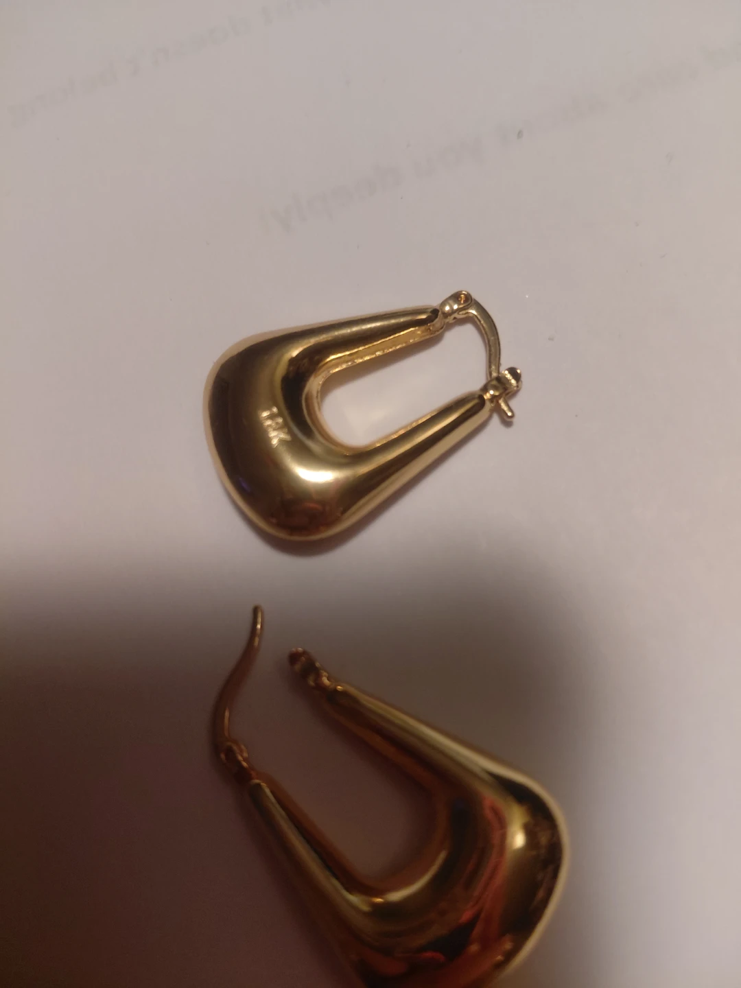 Gold Tone Hoop Earrings 10K