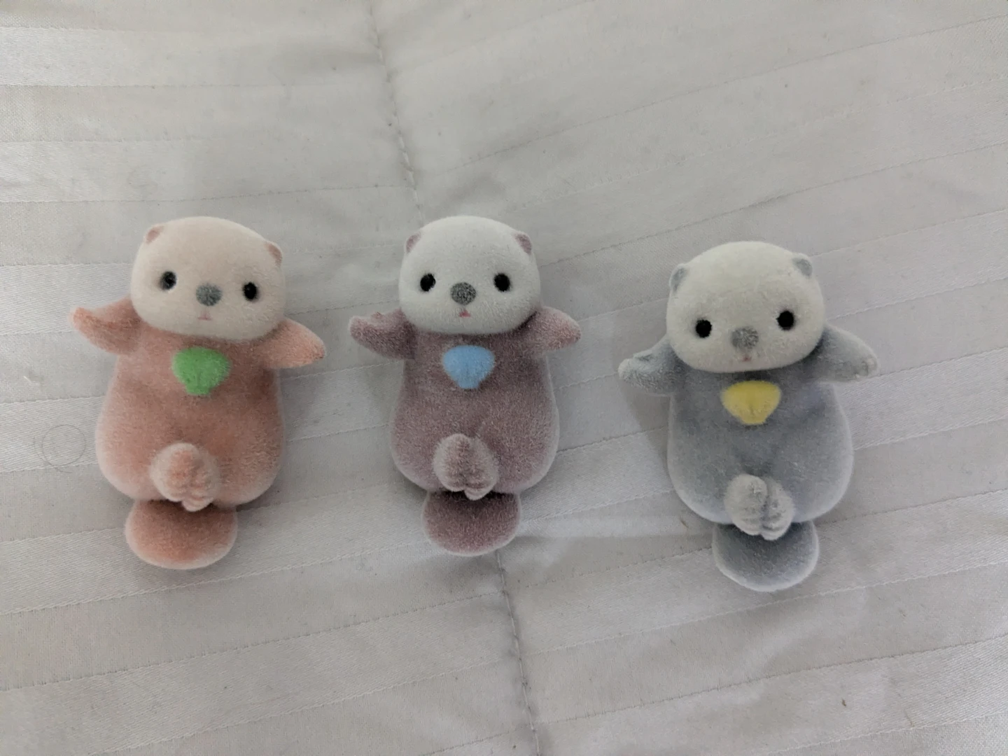 Set of 3 Fuzzy Otter Figurines