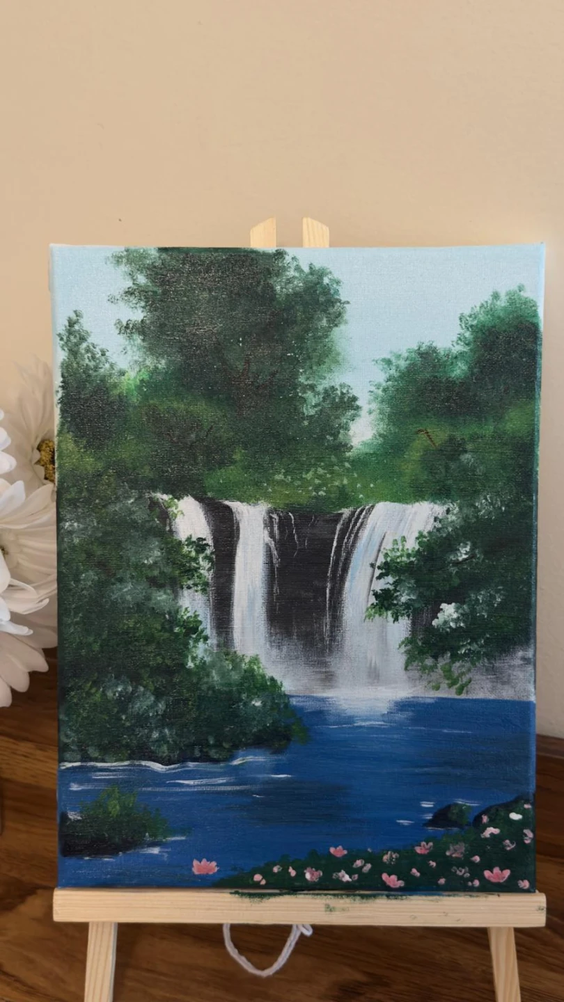 Waterfall Landscape Painting