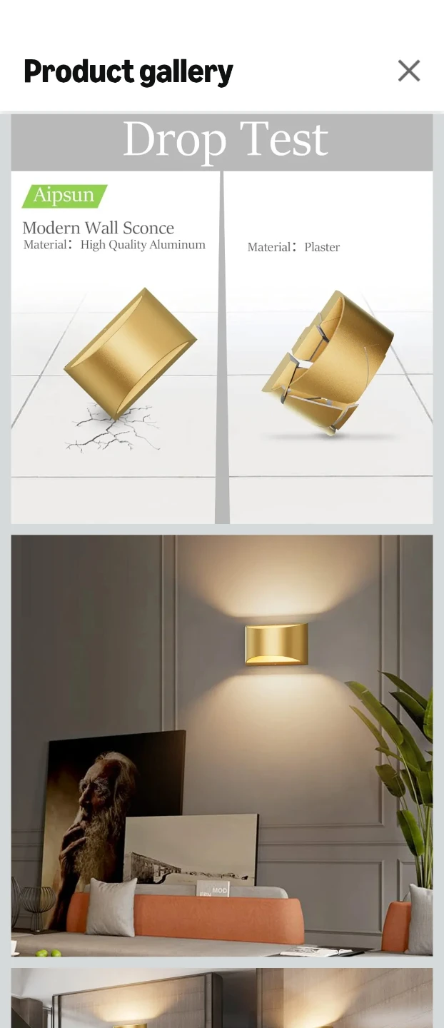 Aipsun Modern Gold Wall Sconce - photo 3