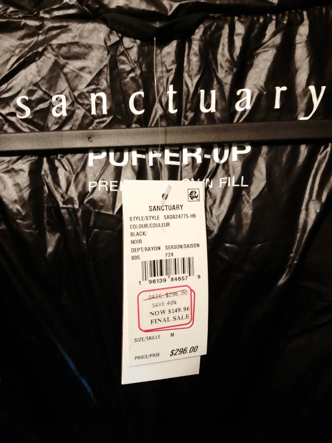 Sanctuary Puffer-Up Jacket - Black - Medium - photo 3