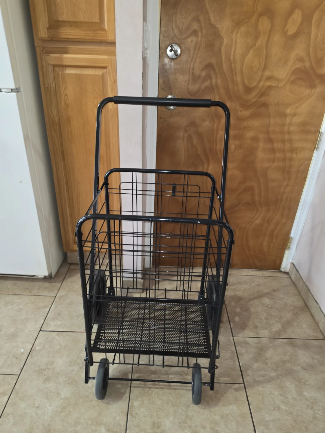 Black Folding Shopping Cart