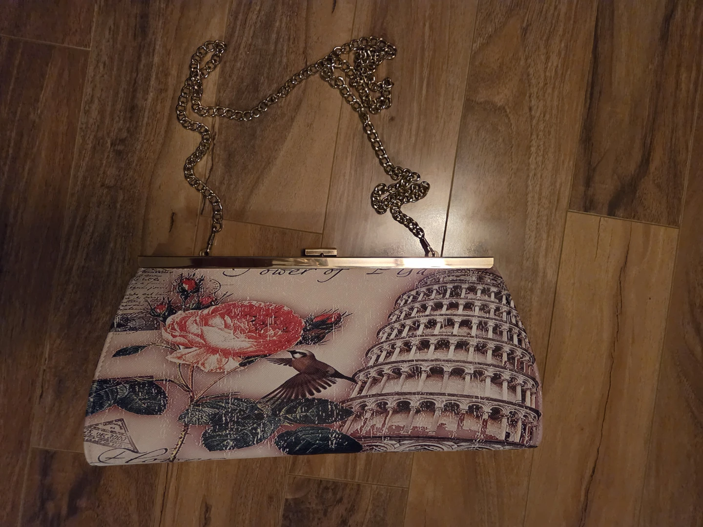 Clutch Purse with Pisa Tower and Rose Design - photo 3