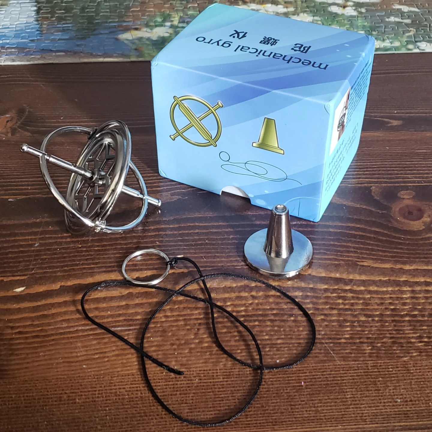 Mechanical Gyroscope Toy with Stand and String