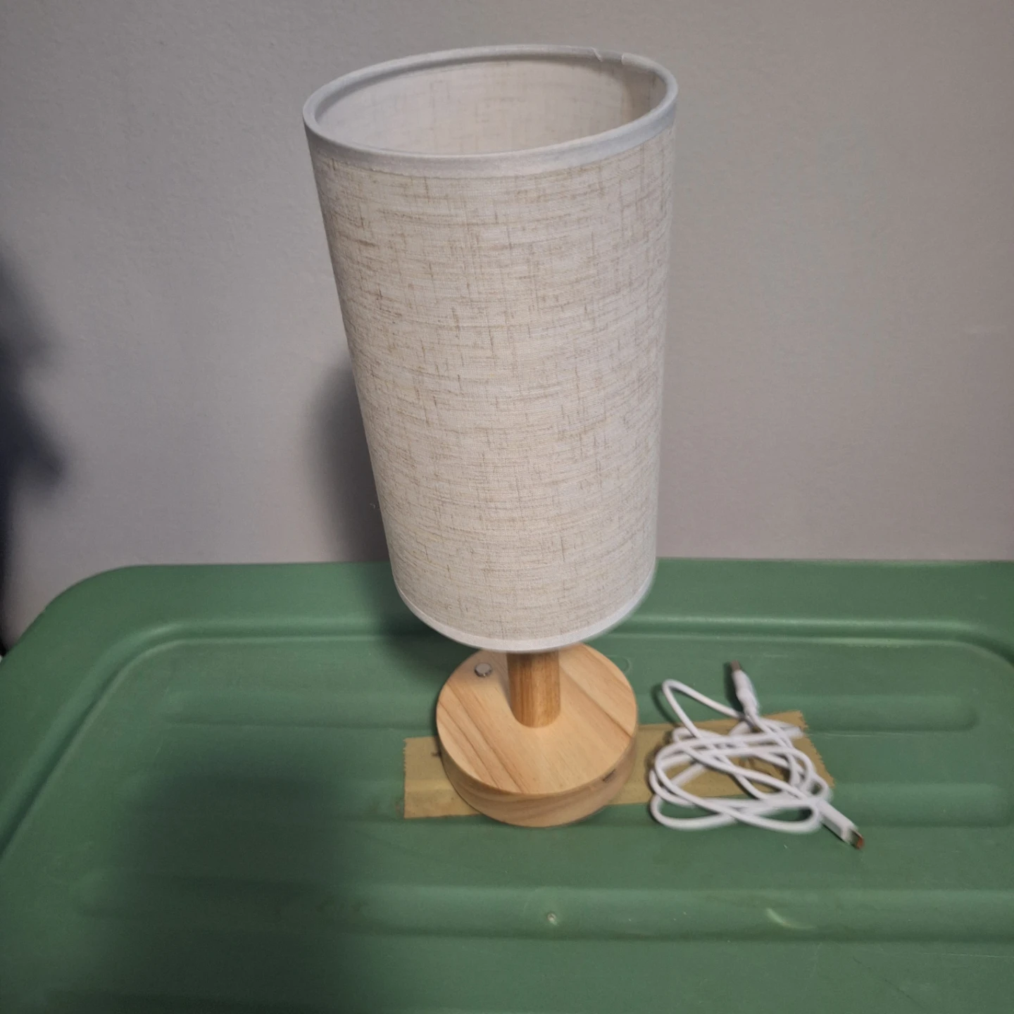 USB Table Lamp with Fabric Shade