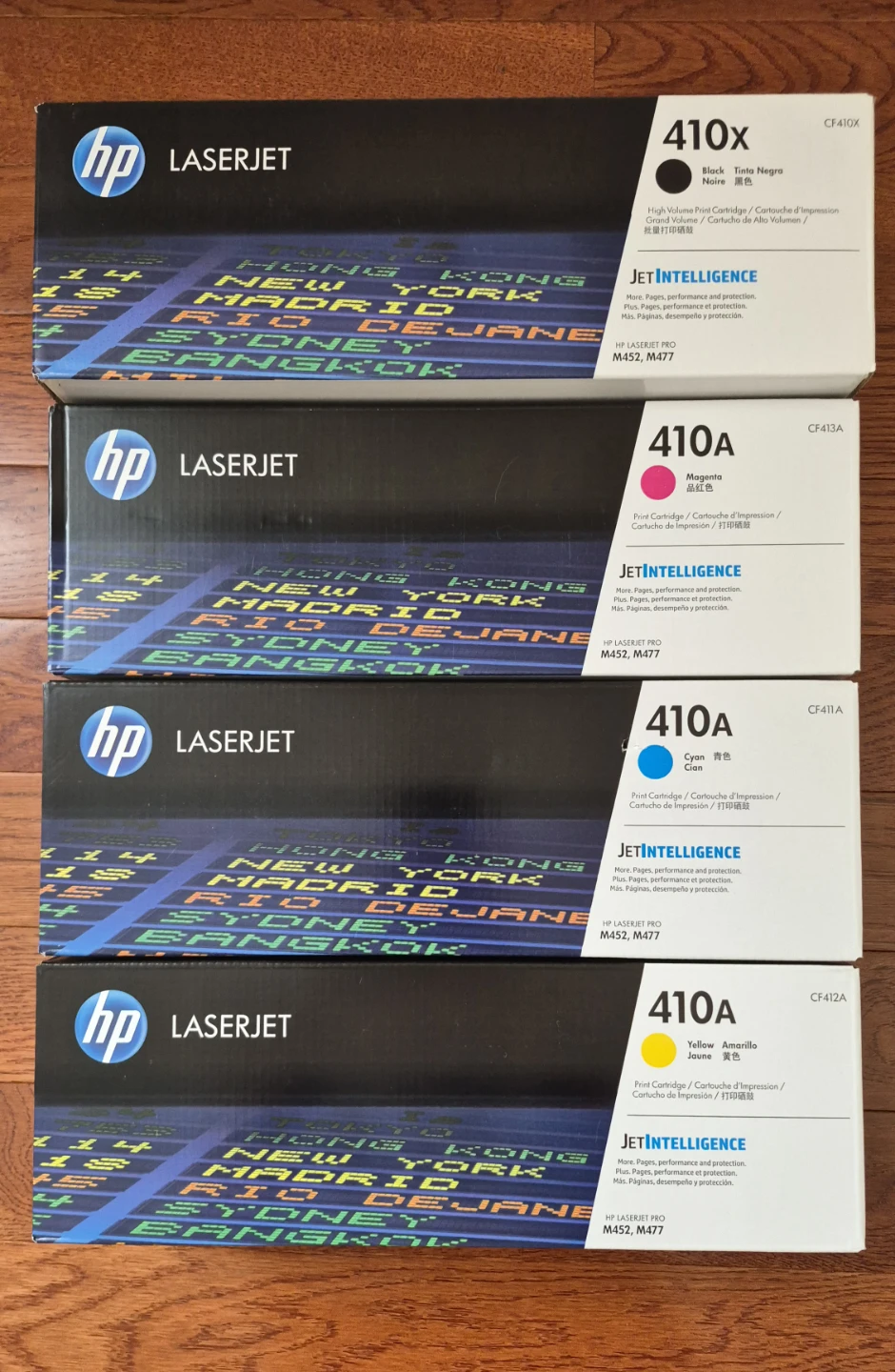 6 print cartridges. Sealed hp laserjet 410A colour & 410x black - photo 2