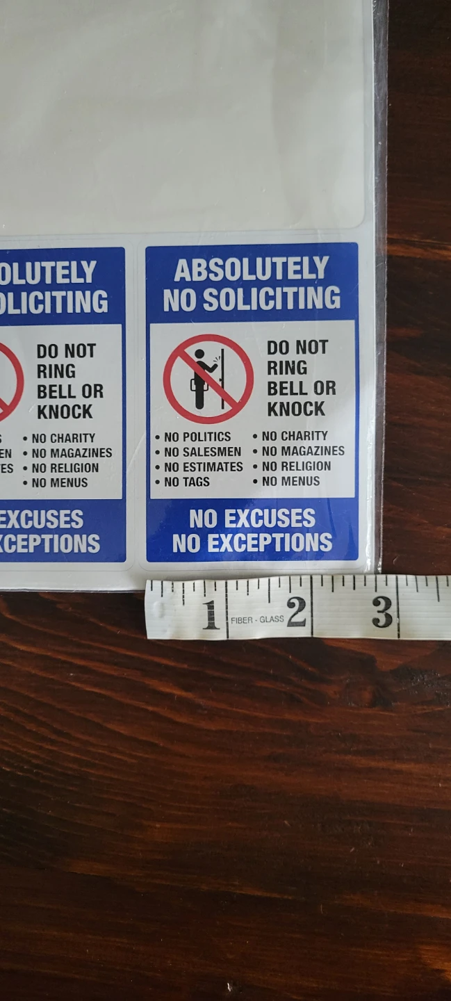 2x "Absolutely No Soliciting" Stickers - photo 2